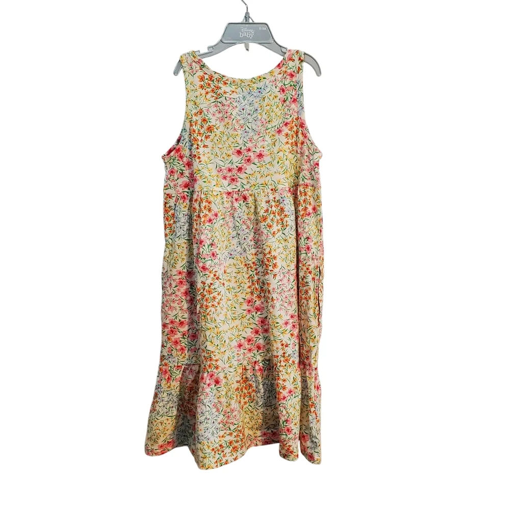 New Old Navy Sleeveless Girls Boho Tiered‎ Floral Pastel Dress Size M (8)